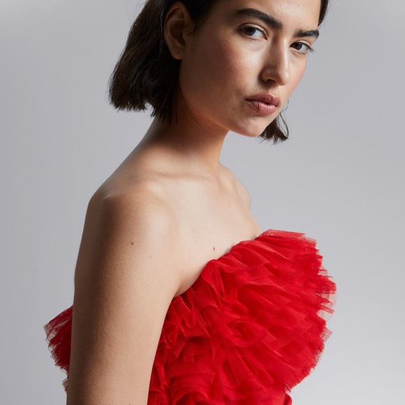 & Other Stories Ruffled Strapless Mini Dress - Picture 3 of 4